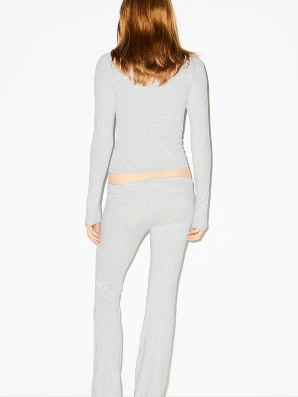 SKIMS Light Gray Long Sleeve Cotton Jersey Top - Picture 7 of 9